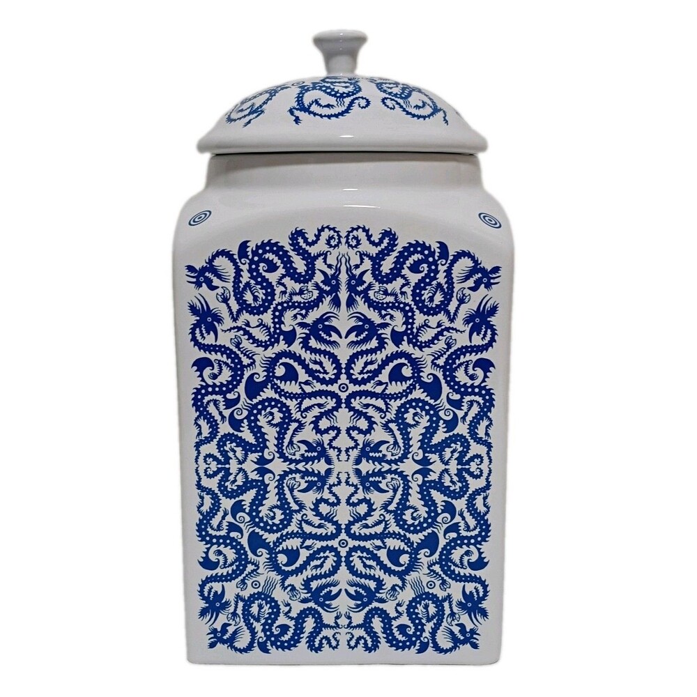 Calamityware Vigilant Dragons Cookie Jar Don Moyer 2019 Blue White Discontinued